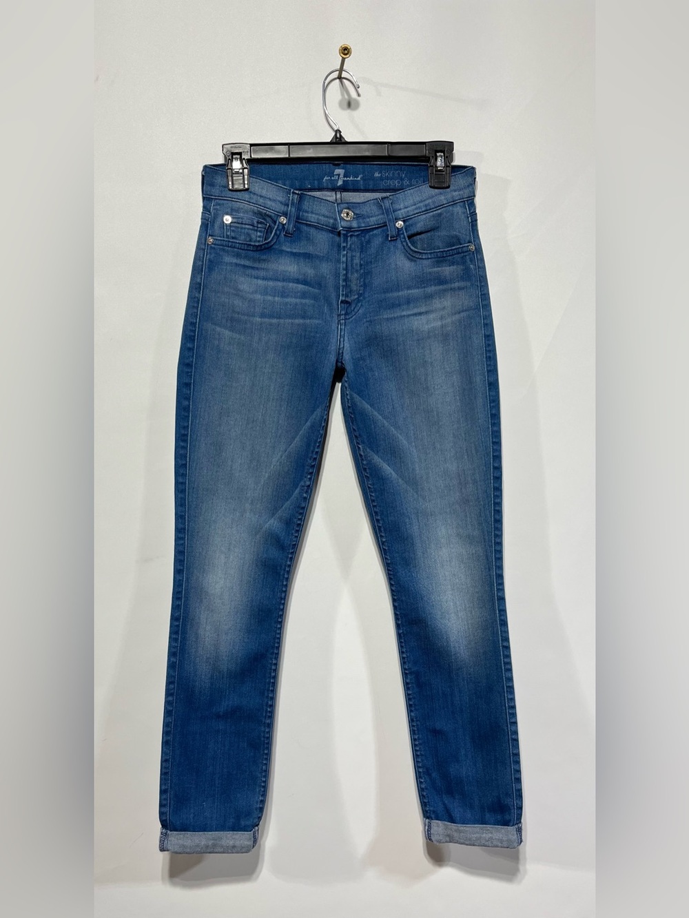 7 For All  Mankind The Skinny Crop and Roll Jeans Size 28 Inseam 26”‎